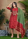 Rung Preet Fancy Regular Wear Heavy Rayon Kurti With Dupatta Collection